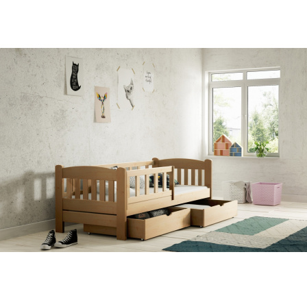 Postel dětská Alvins přízemní DP 002 Certyfikat - Konec série, Barva buk, 80x200 Postel dětská Alvins přízemní DP 002 Certyfikat - Konec série, Barva buk, 80x200