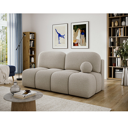 Nuwia sofa with sleeping function and storage box, beige bouclé upholstery Royal 18 145x200 1 Nuwia sofa with sleeping function and storage box, beige bouclé upholstery Royal 18 145x200 1