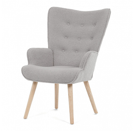 Relaxační křeslo, šedá, látka bouclé, AK-309 GREY2 Relaxační křeslo, šedá, látka bouclé, AK-309 GREY2