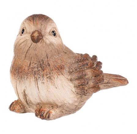 Ptáček - polyresinová figurka, vel. M, béžovo-hnědý Ptáček - polyresinová figurka, vel. M, béžovo-hnědý