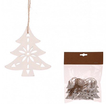 Stromečky na pověšení - dřevo, bílé, cena za balení (8 ks) Stromečky na pověšení - dřevo, bílé, cena za balení (8 ks)