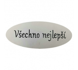 Cedulka "Všechno nejlepší" - dřevo, bílá, v sáčku 12 ks, cena za 1 ks