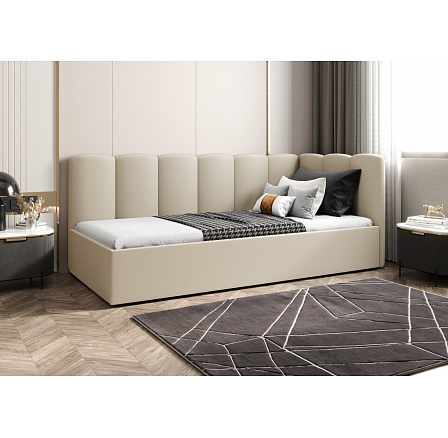 POSTEL SIMBA PŘÍRODNÍ KŮŽE - Pravá strana, 90x200 POSTEL SIMBA PŘÍRODNÍ KŮŽE - Pravá strana, 90x200