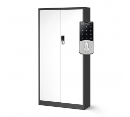 Kancelářská kovová skříň na dokumenty DANIEL, 900 x 1850 x 400 mm, antracitově-bílá