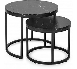 Sada stolků MAURO Černý Mramor
