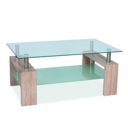 LISA II (LISA 2S) konferenční stolek dub sonoma/sklo (S) (K150-Z)