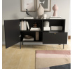 Lanzzi 120 Komoda Černý Mat /Černý Mat Černý Mat, Černý Mat 120x80