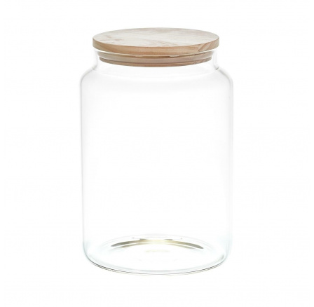 Skleněná nádoba s dřevěným víkem 2,9l