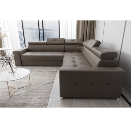 Rohová sedací souprava MARGO MAX 270×270 přírodní kůže - Levá strana, Hnědá kůže Rohová sedací souprava MARGO MAX 270×270 přírodní kůže - Levá strana, Hnědá kůže