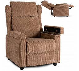 Rozkládací křeslo SPENCER Hnědý Manšestr