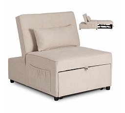 Rozkládací křeslo IBERIS 80 cm na spaní Béžové
