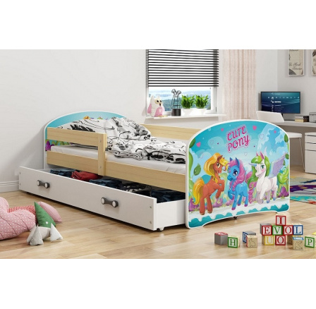 Dětská postel Luki - Přírodní (Ponny) 160x80 cm