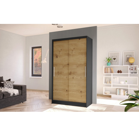 Skříň Kosta I 100 - černá/dub artisan Skříň Kosta I 100 - černá/dub artisan