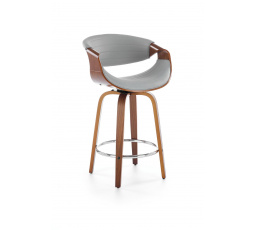 Barová židle H123, Šedá/Ořech