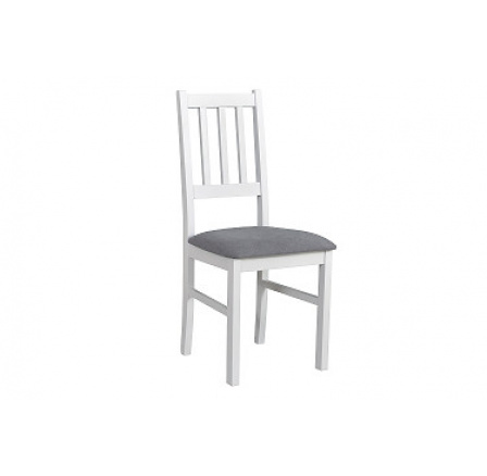 BOSANOVA 4 jídelní židle (BOSS 4) dřevo Bílá/ látka světle béžová č.1x (DM)- kolekce "DRE" (K150-E)