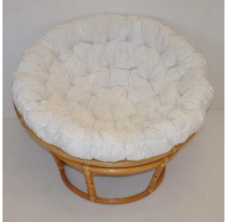 Ratanový papasan 110 cm medový polstr bílý INDO Ratanový papasan 110 cm medový polstr bílý INDO