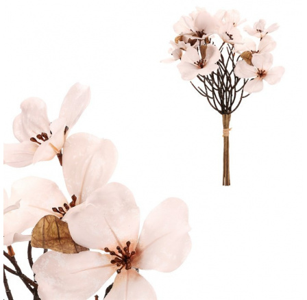 Magnolie - umělá řezaná, 6 větviček ve svazku, bílá Magnolie - umělá řezaná, 6 větviček ve svazku, bílá