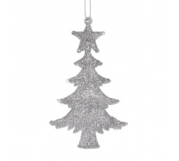 Stromek plastový - závěsný, stříbrný, cena za balení (2 ks)