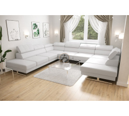 Rohová sedací souprava EMPORIO MAX I 300X350X220 - levá, Eko kůže bílá