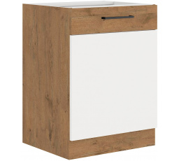 Dolní skřínka VIGO - 60 D 1F BB, Dub Lancelot / Bílý lesk