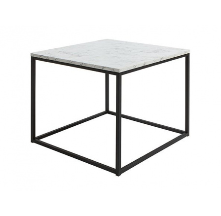 stolek AROZ LAW/69 mramor carrara bílý/černý kovový rám