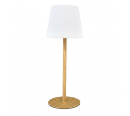 Stolní lampa s nabíjením a efektem dřeva