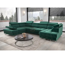 Rohová sedací souprava GALAXY MAX II s funkcí spaní 210x350x165 - zelená , levá