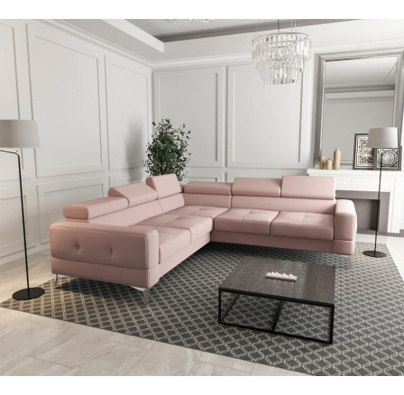 Rohová sedací souprava TOSCANIA MAX 250×250 - levá, růžová Rohová sedací souprava TOSCANIA MAX 250×250 - levá, růžová