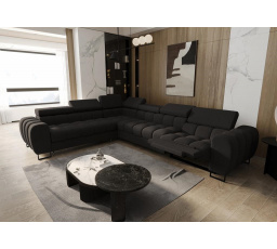 Rohová sedací souprava ASPEN MAX , relax průměr 30x260 cm - černá , levá