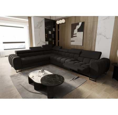 Rohová sedací souprava ASPEN MAX , relax průměr 30x260 cm - černá , levá Rohová sedací souprava ASPEN MAX , relax průměr 30x260 cm - černá , levá