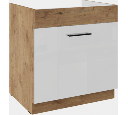 Dolní skřínka VIGO - 80 ZL 1S BB, Dub Lancelot / Bílý lesk