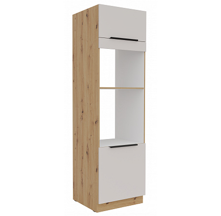Kuchyňská skříň pro vestavnou troubu a mikrovlnku SOLEA - 60 DPM-210 2F, Dub Artisan/Kašmír
