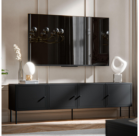 TV komoda PALAZZO BIS 200 4D, černá TV komoda PALAZZO BIS 200 4D, černá