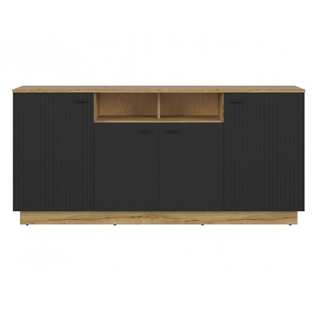 Komoda ZENDA KOM4D, dub waterford/černá