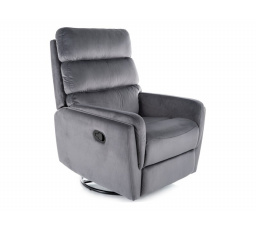 Polohovací otočné křeslo ARGOS VELVET, Šedý Bluvel 14