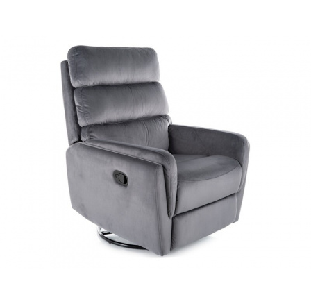 Polohovací otočné křeslo ARGOS VELVET, Šedý Bluvel 14
