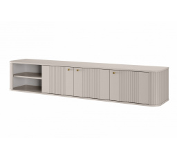 Závěsná TV skříňka Vesper 3D 187 cm - kašmír / zlaté úchyty