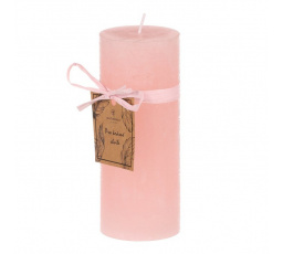 Svíčka, tvar válec - bez vůně, parafín, barva růžová