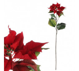 Vánoční růže - umělá řezaná, červená barva