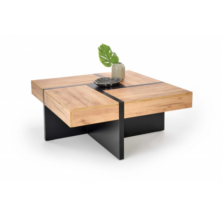Konferenční stůl SEVILLA, dub craft/černý mat