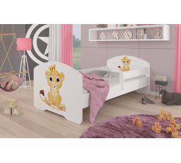 Postel s matrací a zábranou PEPE LION 160x80 Bílá