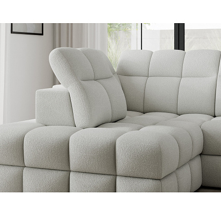 Bronon left-hand corner sofa with sleeping function and storage compartment, white velour Paolli 01 123x212 Left 1 Bronon left-hand corner sofa with sleeping function and storage compartment, white velour Paolli 01 123x212 Left 1
