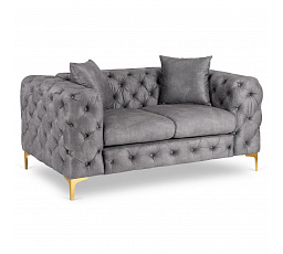 Pohovka SORRENTO 2S Dvoumístná Šedá Sametová