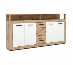 Komoda BLAGO 190 cm Dub Artisan/Bílá