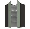 Horní rohová skříňka ARIA - 60x60 GN-90 2F (90°), Černá/Aquamarine