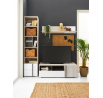 Tv komoda REMO RM12, Dub Wilton bílý/Bílá Lux/Antracit