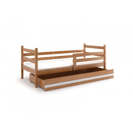 Postel z masivu pro 2 děti ERYK 2 - Olše/Bílá