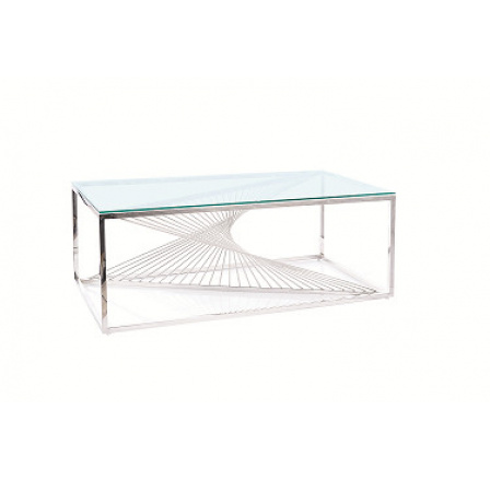 FLAME A- konferenční stolek Nerez STŘÍBRNÝ/tvrzené sklo (FLAMEATS=1BALÍK) (S) (K150)