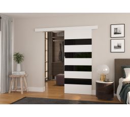 Posuvné dveře na stěnu MILOU 86 White+Black Lacobel