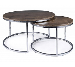 Konferenční stůl ATLANTA III set 2 stolů, Ořech/Chrom